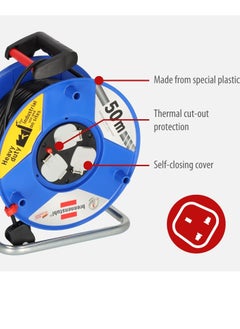 Brennenstuhl cable reel 3-way BS  50 m with steel tube frame and ergonomic handle  - Image 2