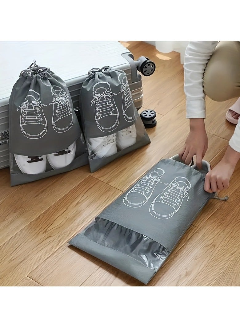 10-Pack Polyester Shoe Bags– Breathable and Dustproof Travel Shoe Organizer Pouches for Luggage Packing and Storage Protection - Image 2