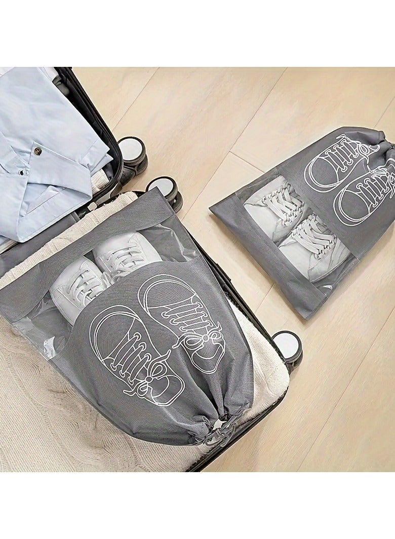 10-Pack Polyester Shoe Bags– Breathable and Dustproof Travel Shoe Organizer Pouches for Luggage Packing and Storage Protection - Image 3