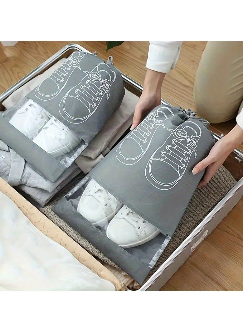 10-Pack Polyester Shoe Bags– Breathable and Dustproof Travel Shoe Organizer Pouches for Luggage Packing and Storage Protection - Image 4