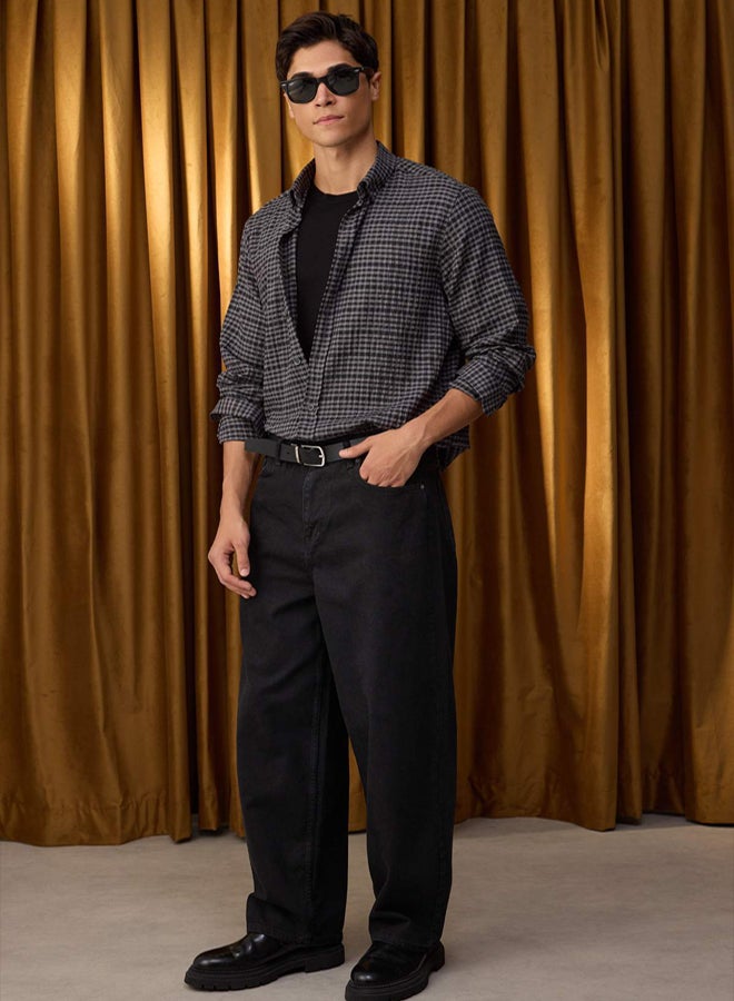 trendyol Special Collection Black Smoke Skater Loose / Wide Baggy Denim Pants Jeans - Image 2