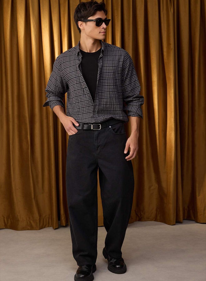 trendyol Special Collection Black Smoke Skater Loose / Wide Baggy Denim Pants Jeans - Image 1