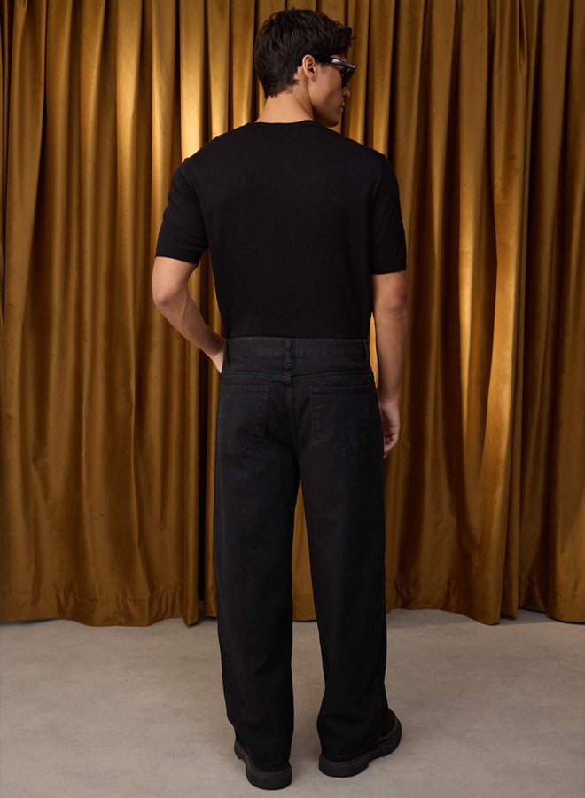 trendyol Special Collection Black Smoke Skater Loose / Wide Baggy Denim Pants Jeans - Image 4