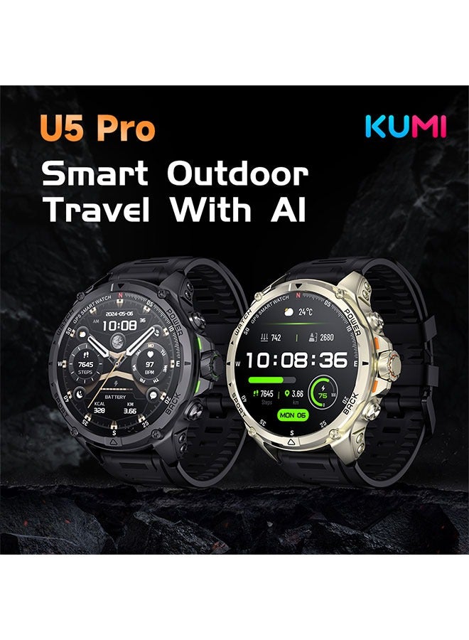 KUMI U5 Pro Smart Sports Watch AMOLED Display Heart Rate Detection 170 Motion Detection Assist Support ChatGPT Waterproof Fitness Watch Wireless Call Compatible with Android iOS silver - Image 4