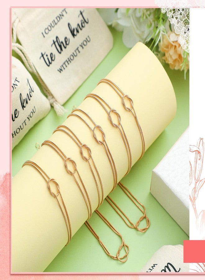 تونديامو مجموعة تونديمو من 16 قطعة من مجوهرات وصيفات العروس، تتضمن أساور عقدة وحقائب مجوهرات من الكتان والقطن، مع عبارة "لم أكن لأتمكن من عقد قراني بدونكِ". هدايا مثالية لحفلات توديع العزوبية. - Image 4