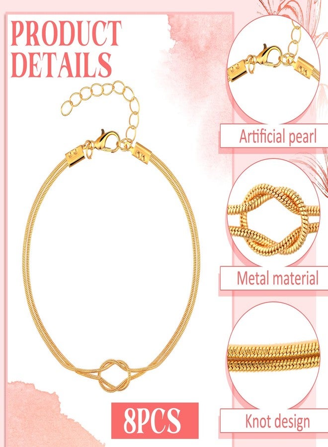 تونديامو مجموعة تونديمو من 16 قطعة من مجوهرات وصيفات العروس، تتضمن أساور عقدة وحقائب مجوهرات من الكتان والقطن، مع عبارة "لم أكن لأتمكن من عقد قراني بدونكِ". هدايا مثالية لحفلات توديع العزوبية. - Image 2