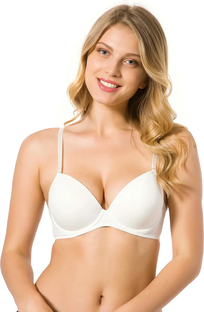 Özkan Underwear Le Jardin 7050 Micro Covered Earless Push Up Underwire Silicone Bra