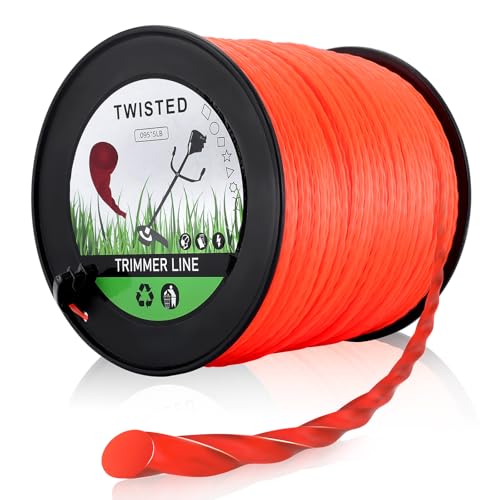 Hipa .095” 5-Pound by 1889-ft Trimmer Line Round Twist,Commercial 2.4 mm/095-Inch String Trimmer Line in Spool,Weed Eater String 095,with Line Cutter,Orange,SOAK for 24H Before Using - Image 1