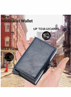 KASTWAVE Wallet for Men Credit Card Holder, Automatic Pop Up Wallet with RFID, Leather Slim Card Case Front Pocket Anti-theft Travel Thin Wallets, Metal Money Organizers for Women Up to Holds 14 cards+ Cash  - Image 5