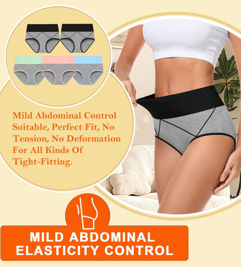 MISSWHO Womens For Underwear Full Coverage Cotton Panties Soft Comfortable For Stretch Plus Size Briefs Ladies 5 Pack X-Large - Image 3