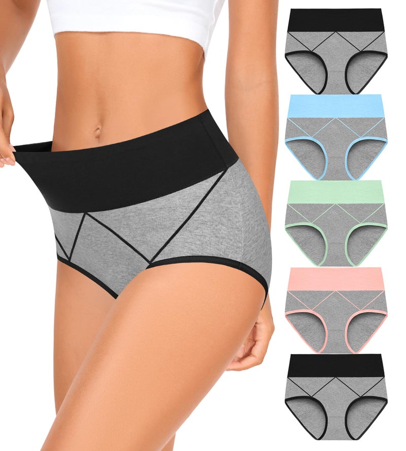 MISSWHO Womens For Underwear Full Coverage Cotton Panties Soft Comfortable For Stretch Plus Size Briefs Ladies 5 Pack X-Large - Image 1