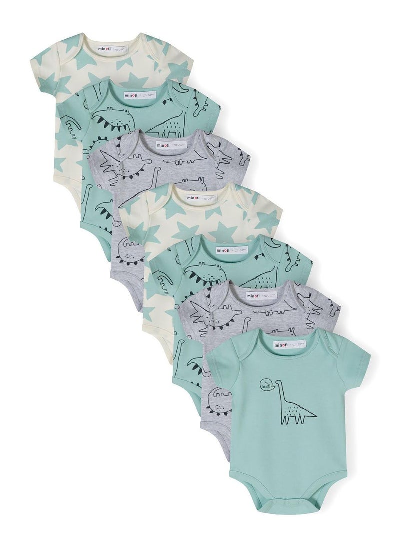 MINOTI 7-Pack Short Sleeve Baby Bodysuits with Snap Closures - Image 1