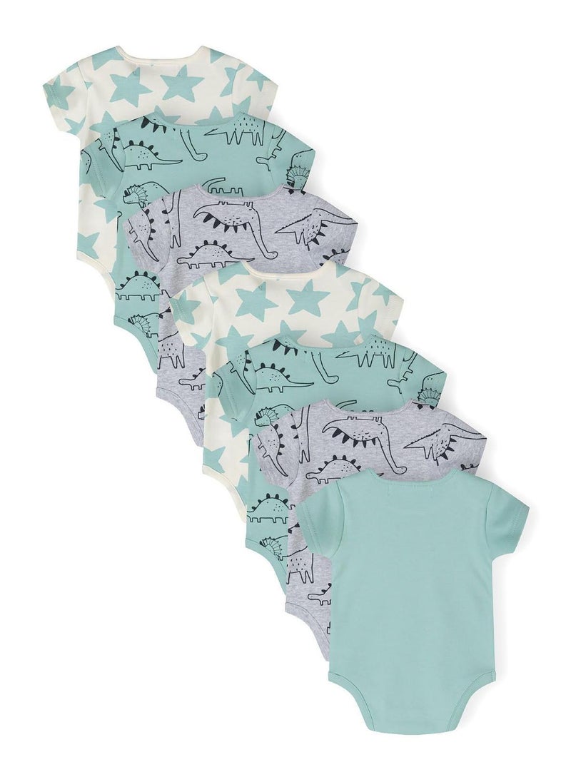 MINOTI 7-Pack Short Sleeve Baby Bodysuits with Snap Closures - Image 3