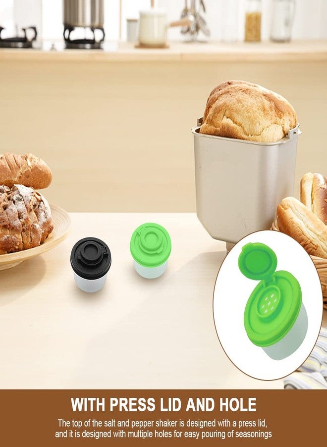 Jeyntanc Small Salt and Pepper Shakers for On The Go, Mini Salt Shaker to go Camping Picnic Outdoors Kitchen Lunch Boxes Travel Spice Set Clear with Lids Plastic Airtight Dispenser(COLOR:green+black) - Image 5
