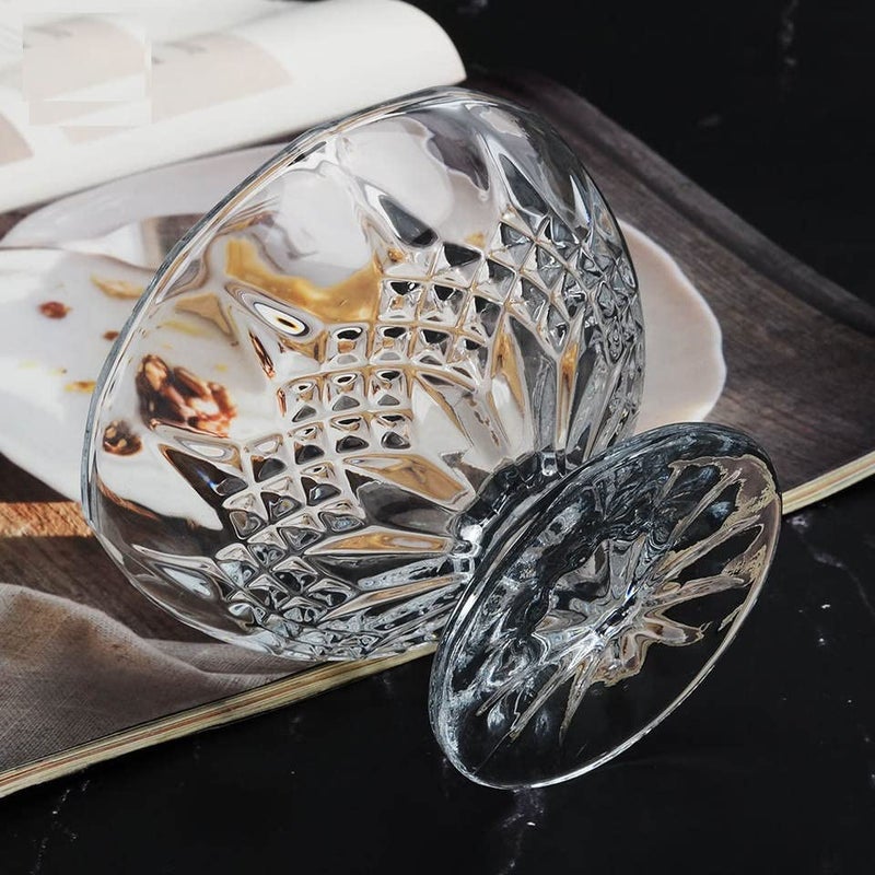 RAHAS Crystal Classic Ice Cream Bowl Set of 6 Serving DessertIce Cream Bowls SetFruit Salad Glass BowlServing Cup for Home Reastaurant Transparent 150 ml - Image 5