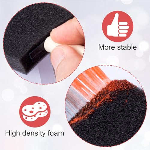CustomyLife 4 Pcs Foam Paint Brushes, 4 Sizes Wood Handle Sponge Paint Brush 1" 2" 3" 4" for Details, Staining, Varnishes, Large Area and DIY Craft Projects - Image 4