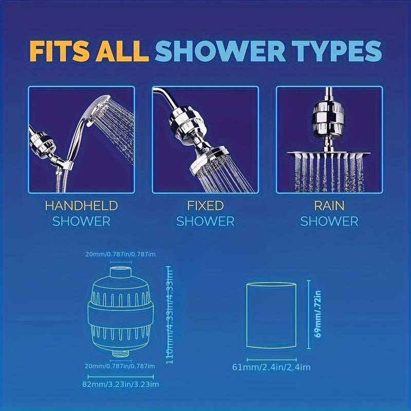 45 Grade Shower Filter 11cm Wall Mounted Removes Chlorine Heavy Metals - Image 4