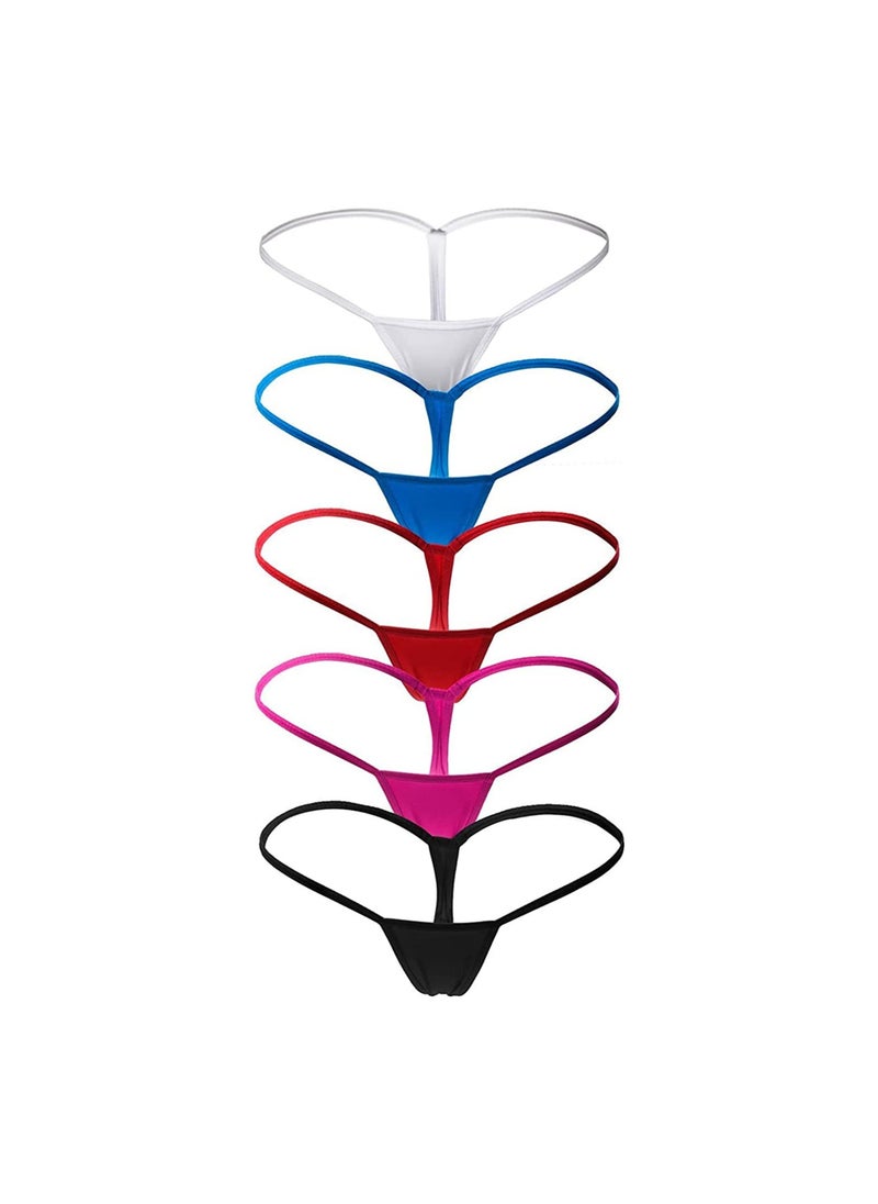 STAUD - Women's G-String Lace Thongs Panties Underwear, 5pcs Low Rise T-Back Underpants, Lace T Pants One Line Low Waist Comfortable G-String Underwear Thongs Panties Lingerie Underwear (Size: L) - Image 1