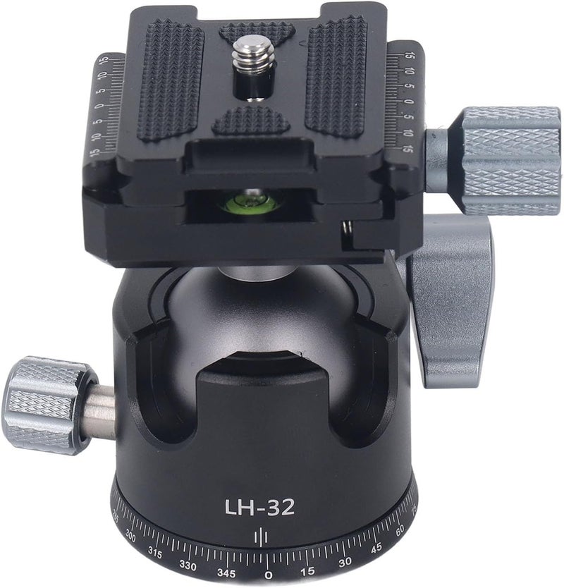 Acouto Aluminum Alloy Tripod Head Stabilizer with Dual Knob Control for SLR and Digital Cameras, Lightweight and Compact Design - Image 1