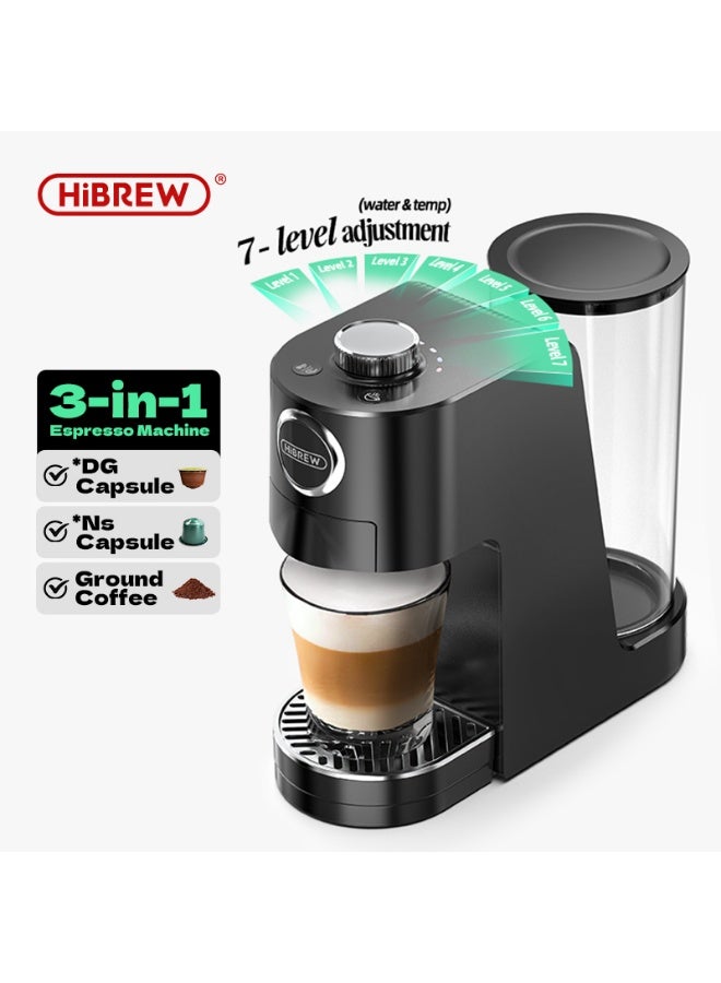HiBREW 3 in 1 Multiple Capsule Coffee Machine Hot/Cold DG Cappuccino Nes Small Capsule Ground Coffee Cafeteria H3C - Image 1