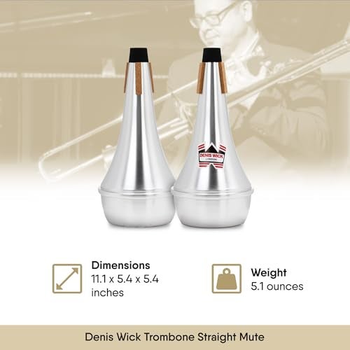 Denis Wick Straight Mute for Trombone, 5505 - Hand-Spun Aluminum Mute with Natural Cork - Brilliant Tone, Reliable Intonation & Tight-Bell Fit for Practice or Performance - 11.1 x 5.4 x 5.4in, 5.15 oz - Image 3