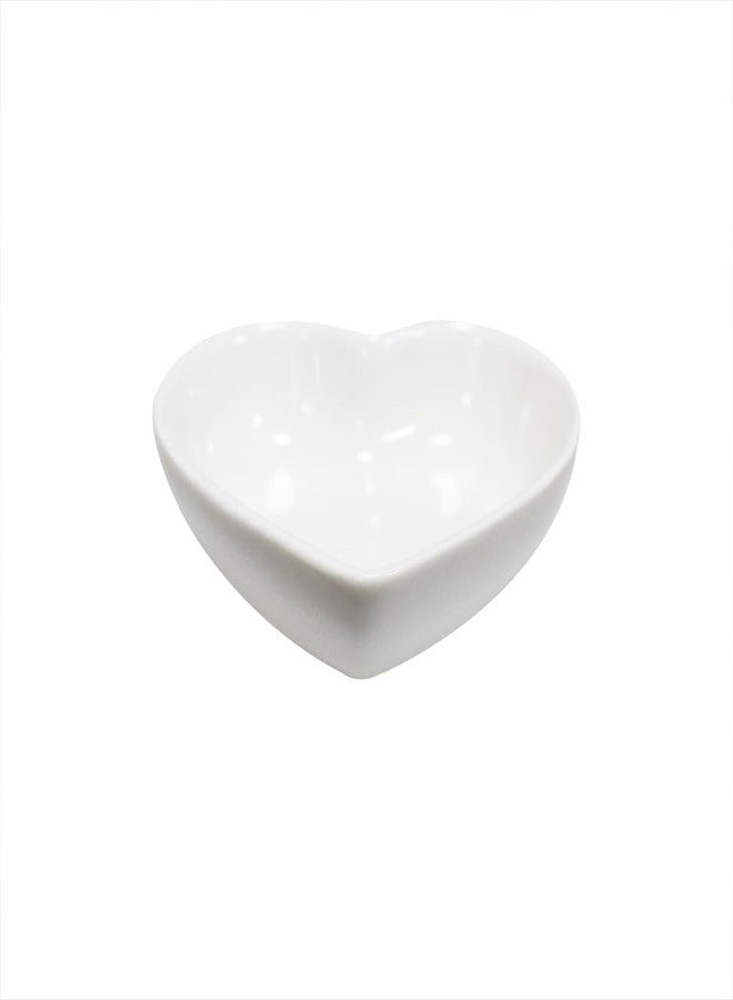 Yuauy 6 pcs White Heart Shaped Porcelain Soy Sauce Dish 1.65 oz Ceramic Dip Dipping Bowls for Dinner Baking BBQ and Cooking - Image 4