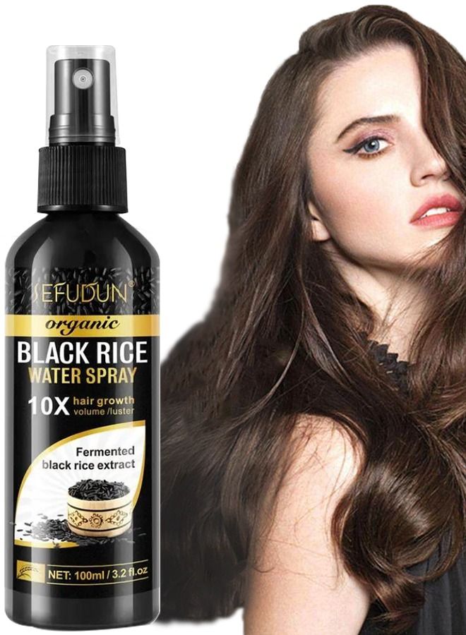سيفودون 100 مل ماء أرز أسود لنمو الشعر مصل نمو الشعر بخاخ ماء الأرز للتالف علاج إعادة نمو الشعر الجاف لشعر أكثر كثافة وأطول ماء أرز مع زيت الخروع مصل الزنجبيل العضوي - Image 1