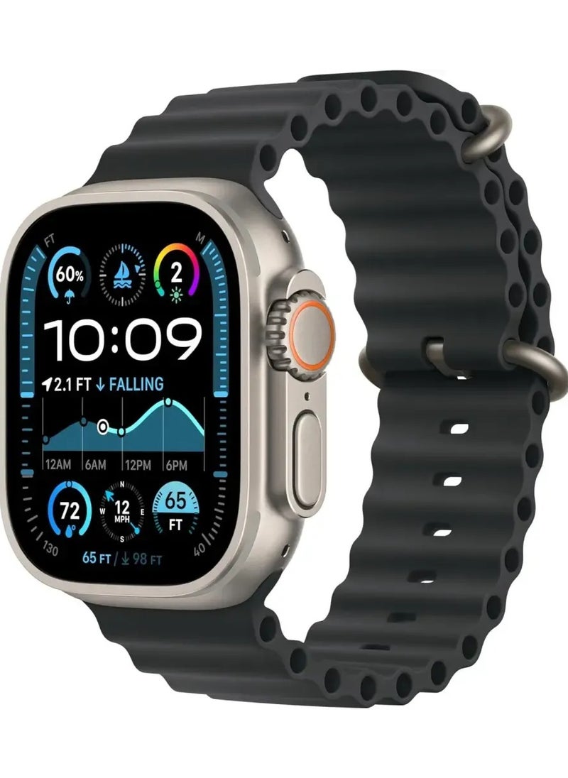 Generic - "Ocean Band Silicone Strap for Smart Watch 42/44/45/49mm, Compatible with Series 9/8/7/6/5/4/3/2/1/SE, Sport Outdoor for Men & Women" - Image 1