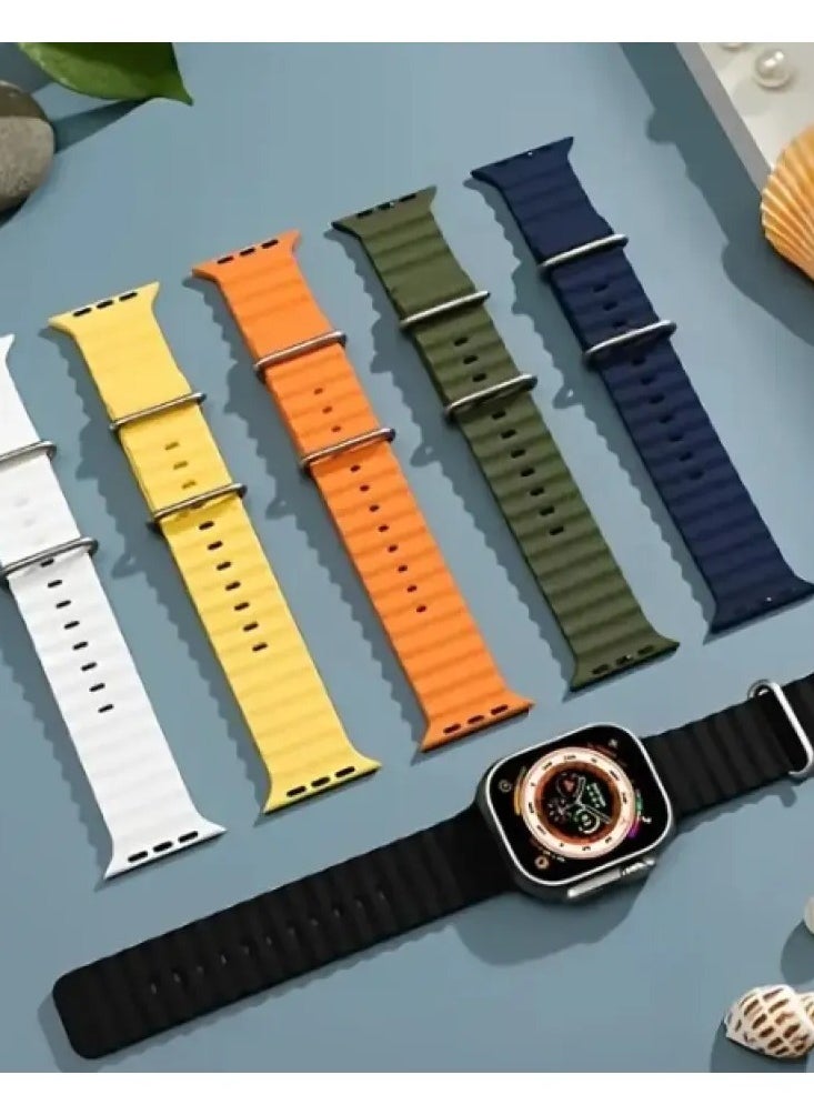 Generic - "Ocean Band Silicone Strap for Smart Watch 42/44/45/49mm, Compatible with Series 9/8/7/6/5/4/3/2/1/SE, Sport Outdoor for Men & Women" - Image 1