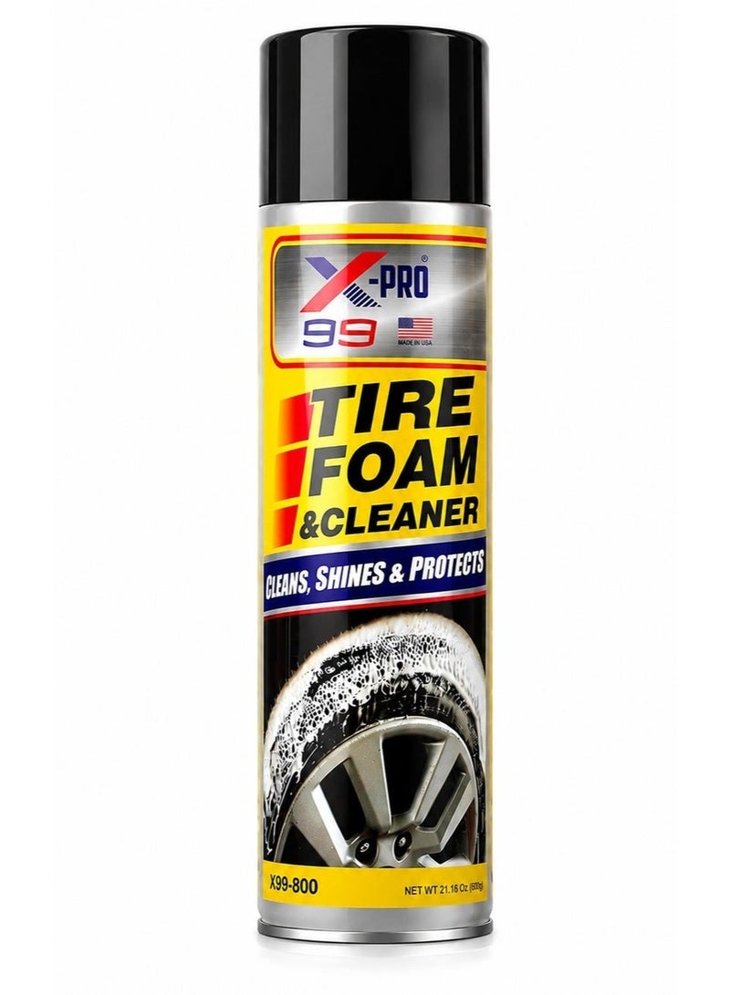 X Pro 99 X99 Pro Tire Cleaning Foam Spray (600g) - Polishing and Protection Foam for cars, motorcycles, and SUVs; cleans, restores shine, and protects against dirt, cracking, and fading. - Image 1