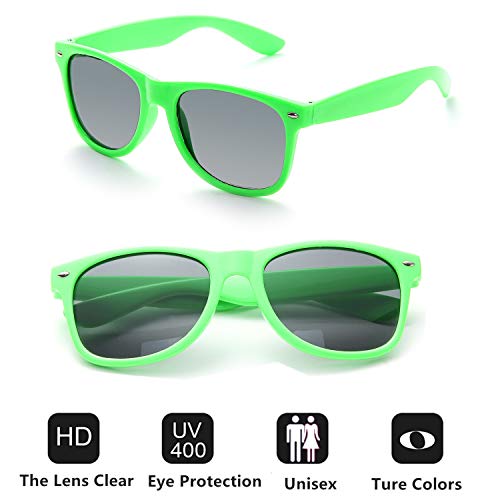 Eyegla Green Sunglasses Bulk Party Sunglasses Pack 80s Shades Eyewear Set Mardi Gras St. Patrick's Day Sun Glasses-10 Pack - Image 3