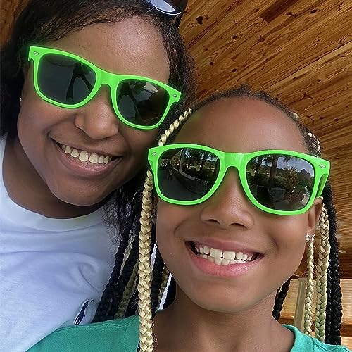 Eyegla Green Sunglasses Bulk Party Sunglasses Pack 80s Shades Eyewear Set Mardi Gras St. Patrick's Day Sun Glasses-10 Pack - Image 2