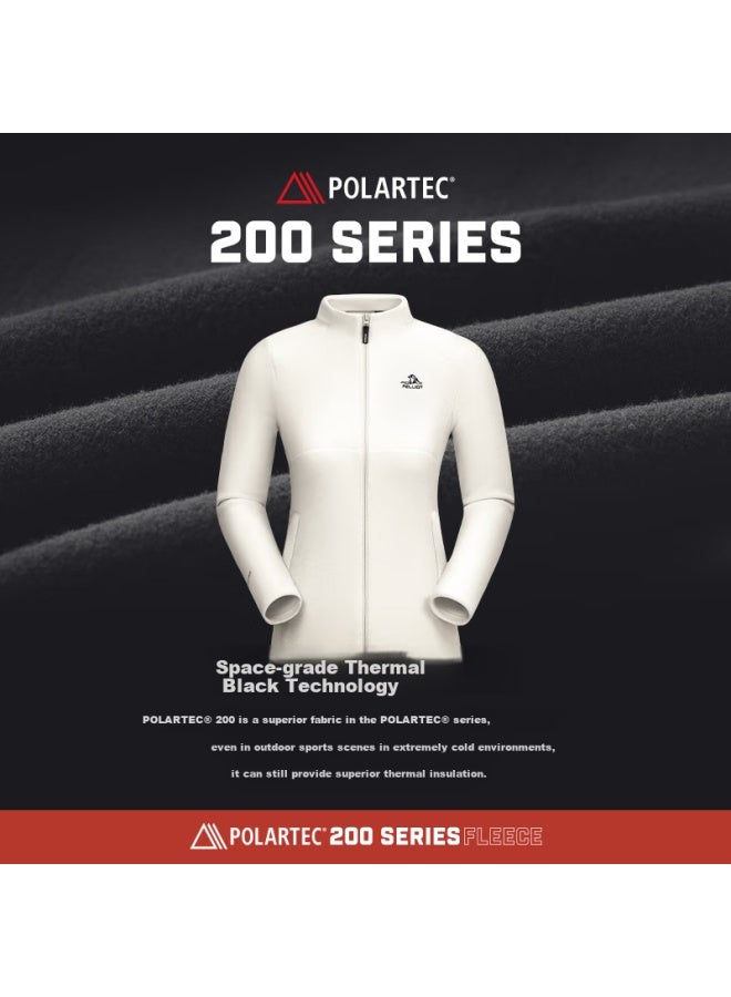 PELLIOT Outdoor Fleece Jacket Men Women Spring Polartec200 Warm Fleece Jacket Coat 124310192 Black S - Image 1