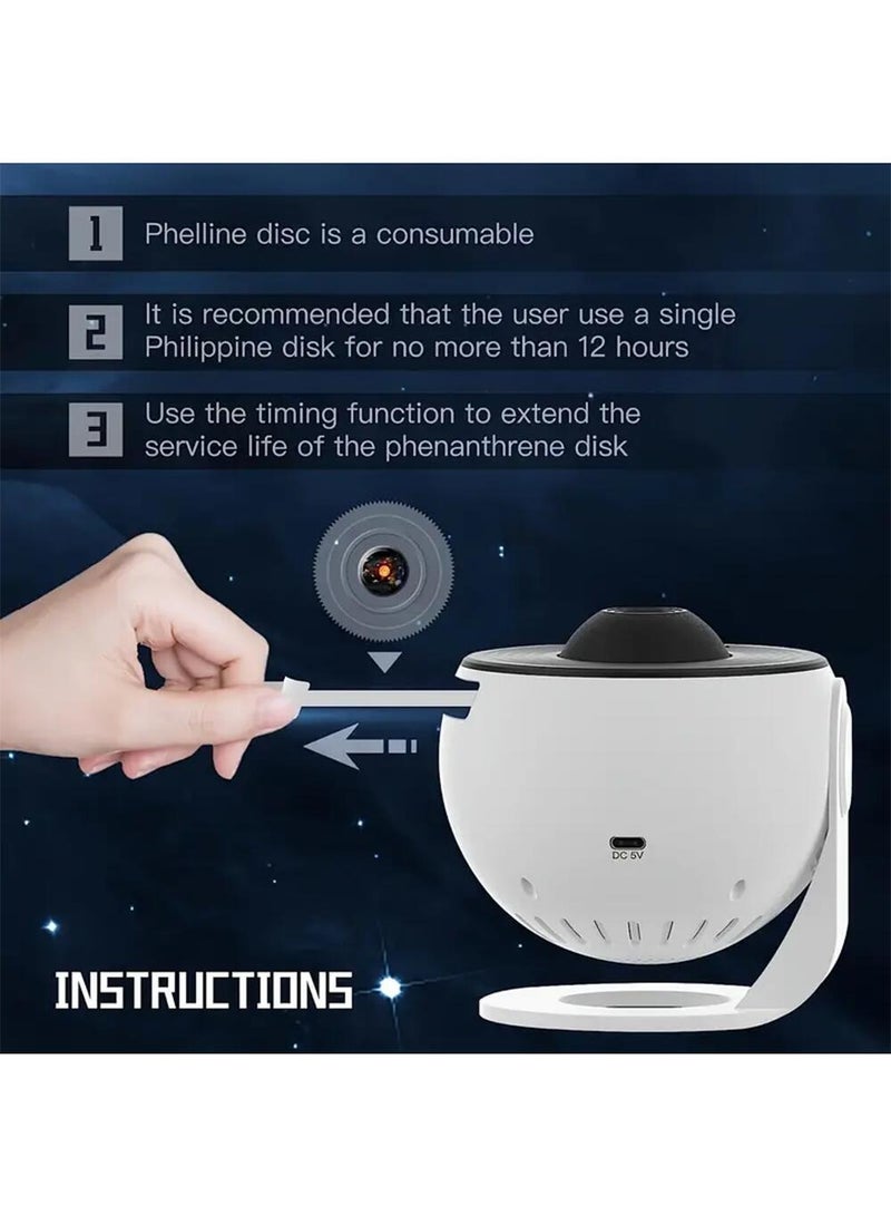 Yalla Pick Planetarium Galaxy Projector,Star Projector Galaxy Light for Bedroom,12 Film Discs, HD Image, 360° Rotation 4K Galaxy Night Sky Light Projector, ABS Material Roun - Image 5