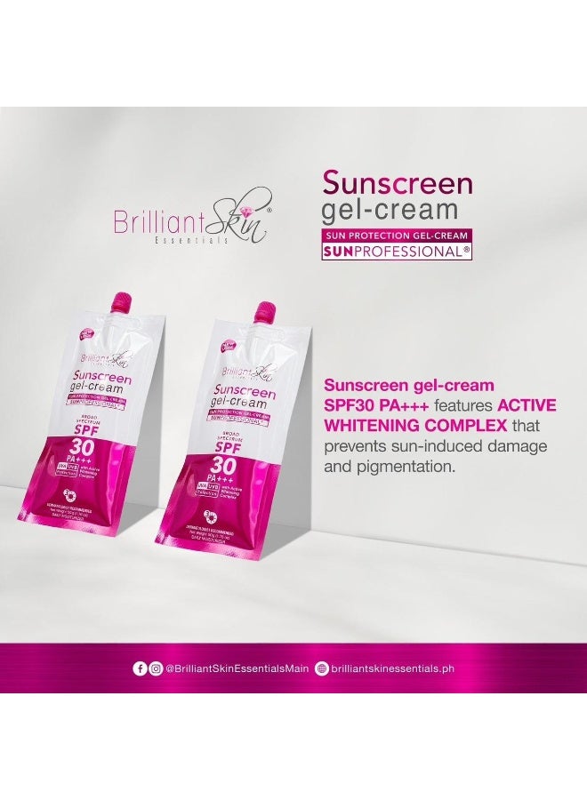 Brilliant Skin 2PC COMBO Sunscreen Gel Cream SPF-30 50g – Lightweight Hydrating UV Protection with Brightening Complex for Smooth Skin - Image 4