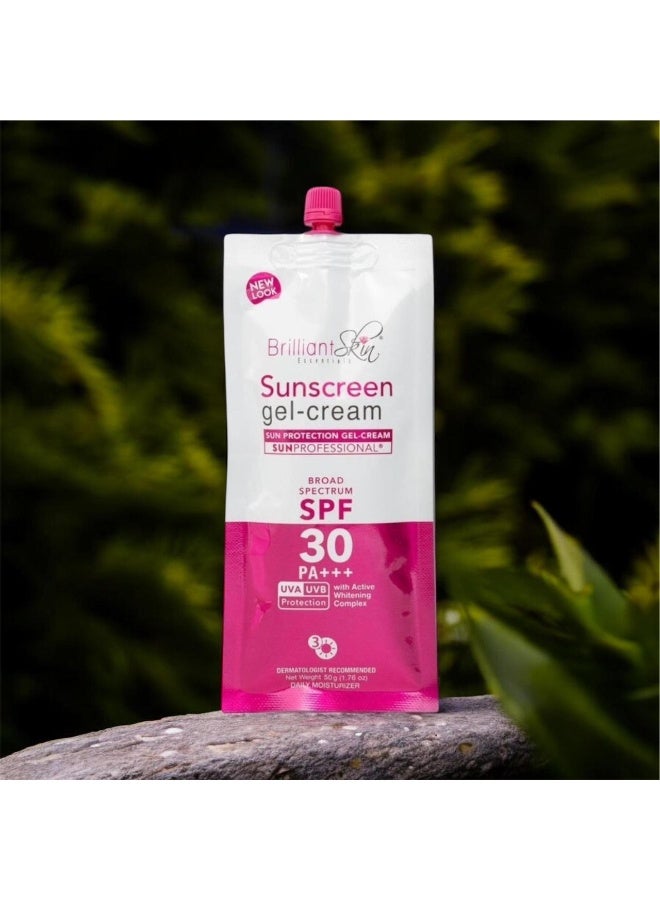 Brilliant Skin 2PC COMBO Sunscreen Gel Cream SPF-30 50g – Lightweight Hydrating UV Protection with Brightening Complex for Smooth Skin - Image 3