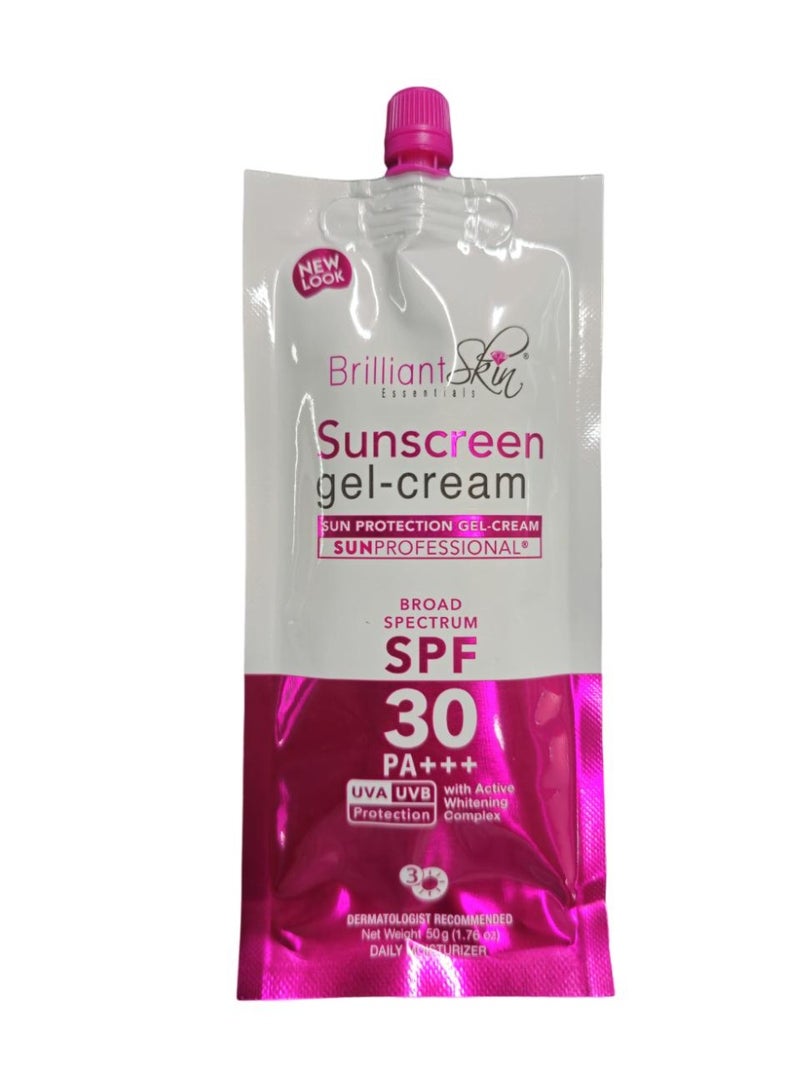 Brilliant Skin 2PC COMBO Sunscreen Gel Cream SPF-30 50g – Lightweight Hydrating UV Protection with Brightening Complex for Smooth Skin - Image 2