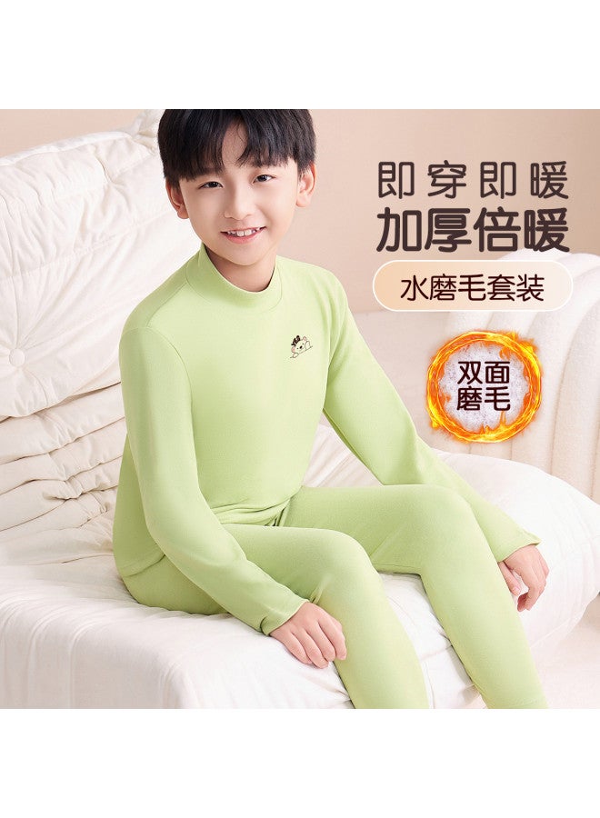 Fenton mid-neck Ultra-stretch Non-binding Kids' Thermal Underwear Sleep Set For Boys And Girls - Image 2