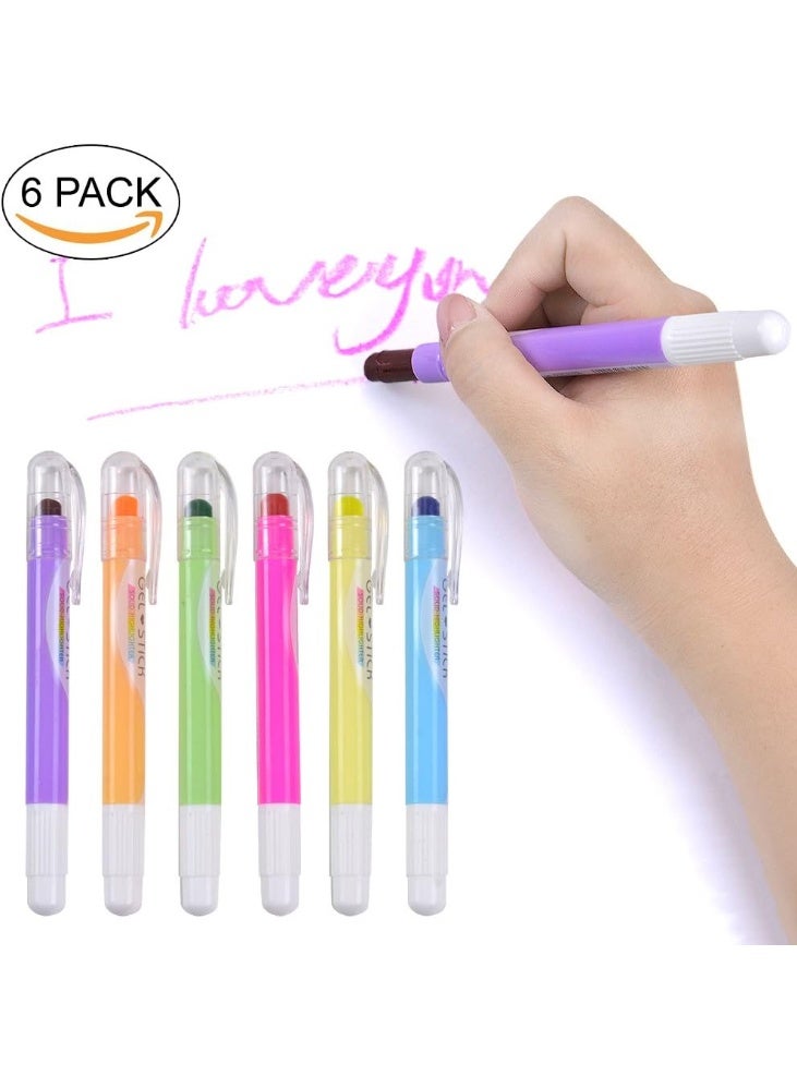 Chosch Solid Highlighter Stick Cute Cool Novelty 6 pieces Gel Stick Highlighter Set - No:CS-H877 - Image 4
