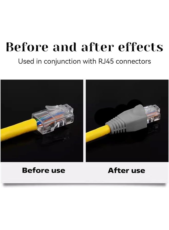 Poaker Ethernet RJ45 Cable Connector Boots – Silicone Strain Relief Covers for CAT5, CAT5E, CAT6, CAT6E Cables – Flexible Protective Boots for Networking & Data Application (25, GREY) - Image 4
