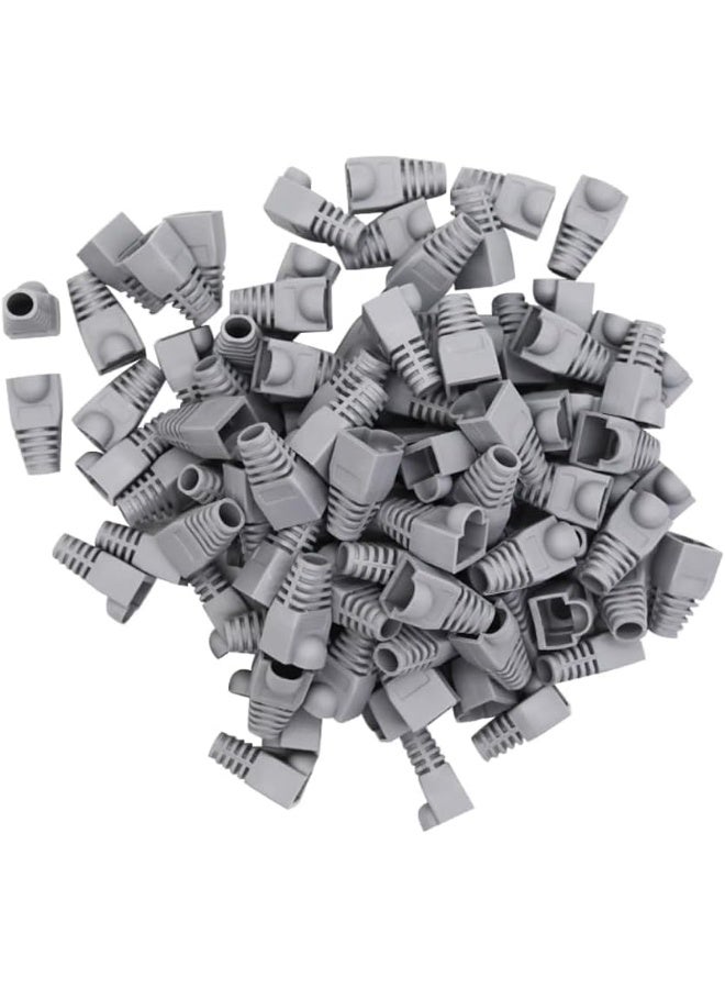 Poaker Ethernet RJ45 Cable Connector Boots – Silicone Strain Relief Covers for CAT5, CAT5E, CAT6, CAT6E Cables – Flexible Protective Boots for Networking & Data Application (25, GREY) - Image 1