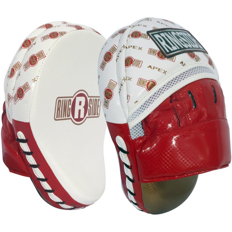 Ringside Apex Boxing MMA Punch Mitt (One Size) , White/Red - Image 1