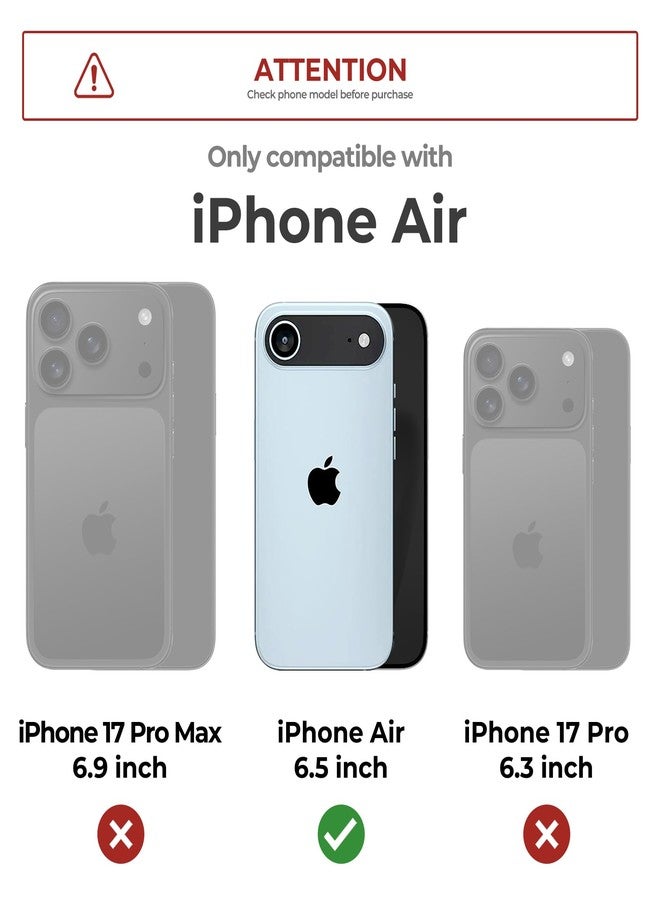 Dexnor for iPhone Air Case with Slide Camera Cover & Adjustable Kickstand & Built-in Screen Protector, Compatible with MagSafe, Rugged Bumper Cases Heavy-duty Magnetic Protective Cover, Black - Image 2