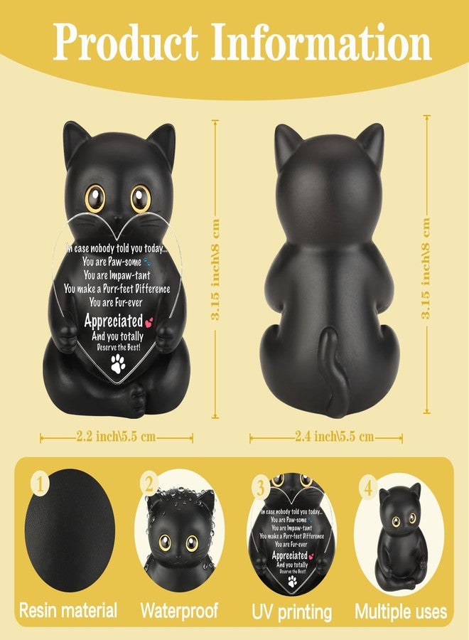 FOUGSTA Appreciation Gift for Cat Lovers, Encouraging Gift for Cat Lovers, Uplifting Present for Women, Motivational Decor for Office, Affirmation Kitty Figurine, XXS22 - Image 2