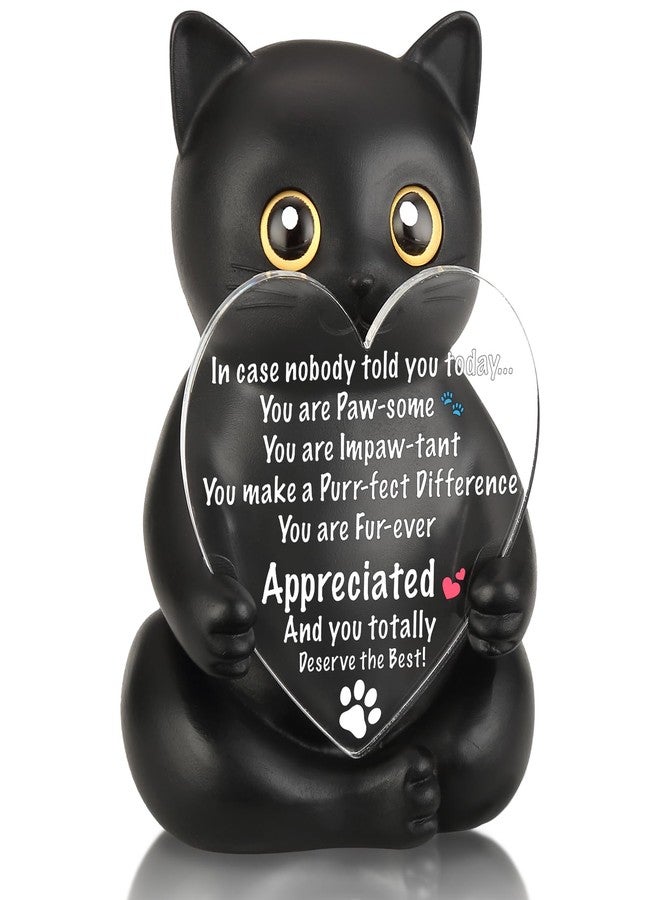 FOUGSTA Appreciation Gift for Cat Lovers, Encouraging Gift for Cat Lovers, Uplifting Present for Women, Motivational Decor for Office, Affirmation Kitty Figurine, XXS22 - Image 1