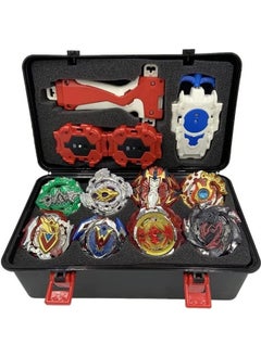 8 Piece Beyblade Burst Set With Launcher And Storage Box
