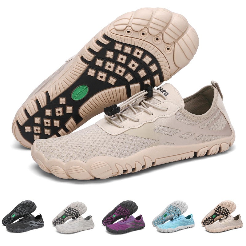 SAGUARO Water Shoes for Women QuickDry Aqua Sock Barefoot Swimming Shoes for Beach Swim River Pool Lake Kayaking Surfing 8 Brown - Image 2