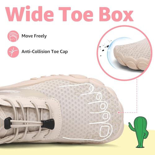 SAGUARO Water Shoes for Women QuickDry Aqua Sock Barefoot Swimming Shoes for Beach Swim River Pool Lake Kayaking Surfing 8 Brown - Image 3