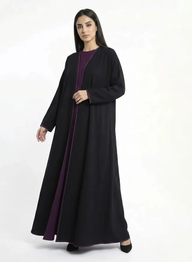 lamha abaya Double-face abaya in black and purple