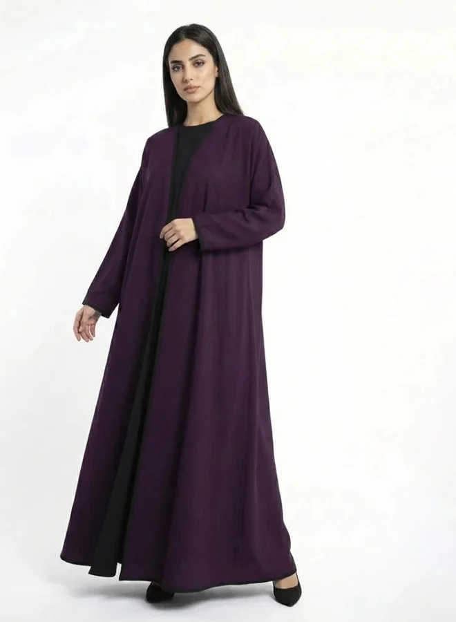 عبايات لمحة عباية دبل فيس اسود و بنفسجي
